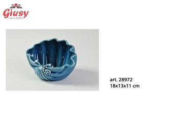 Conchiglia Ceramica Blu 18x13x11h