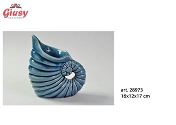 Portafiori Ceramica Blu 16x12x17h 4*16
