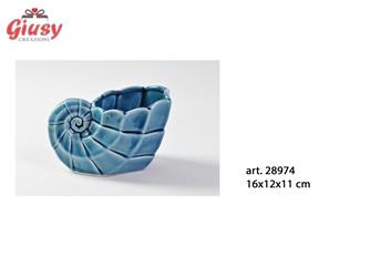 Portafiori Ceramica Blu 16x12x11h  3*18