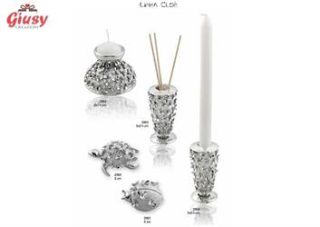 Profumatore Linea Cloe'In Resina Bagno Argento H.9 Cm Completa Di Scatola