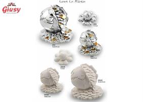 Mappamondo Con Quadrifoglio In Resina Bagno Argento 7,5 Cm Completo Di Scatola