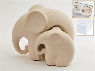 Set 2 Elefanti Ceramica Con astuccio Tortora H.10 Cm    1*12