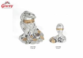 Dea Bendata Porta Fortuna In Resina Bagno Argento 9 Cm Con Scatola