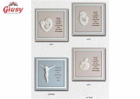 Quadretto Appendichiavi A Magnete Sacra Famiglia In Resina Con Scatola 16x16 Cm