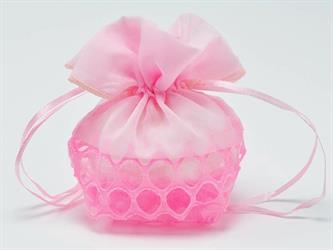 Sacchetto Organza Traforato Rosa 13x11 Cm 12*960
