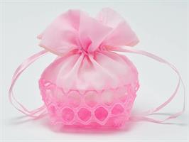 Sacchetto Organza Traforato Rosa 13x11 Cm 12*960
