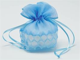 Sacchetto Organza Traforato Celeste 13x11 Cm 12*960
