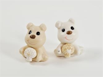 Cagnolino In Porcellana 2 Soggetti Assortiti 4x4,5 Cm 12*288