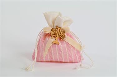 Sacchetto Rosa Con Albero Della Vita 10x11 Cm 72*360