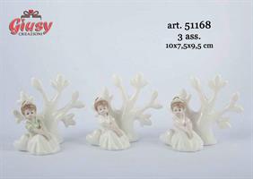 Albero Con Principessa In Porcellana 3 Soggetti Assortiti 10x7,5x9,5 Cm 3*48