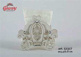 Carrozza In Legno Con Sacchetto 9x3,5xh.8 Cm 12*480