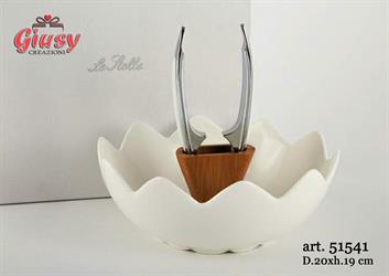 Coppetta In Porcellana Con Schiaccianoci Con Astuccio D.20xh.19 Cm 1*6