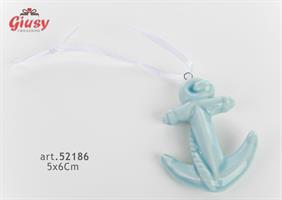Applicazione In Porcellana Ancora Blu 5x6Cm 12*288