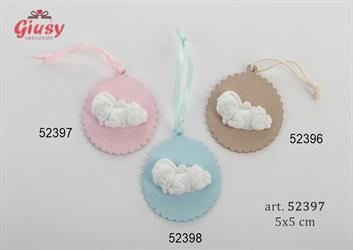 Appendino Gessetto Baby Legno In Rosa 5x5 Cm 6*120