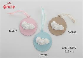 Appendino Gessetto Baby Legno In Rosa 5x5 Cm 6*120
