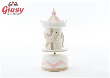 Carillon Giostrina In Porcellana Rosa 8xh.16,5 Cm 1*24