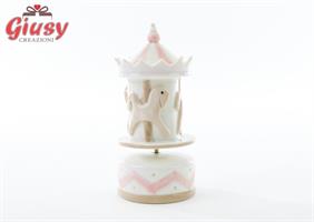 Carillon Giostrina In Porcellana Rosa 8xh.16,5 Cm 1*24