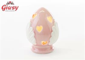 Pomo In Porcellana Rosa Con Ledc11xh.15 Cm 1*24