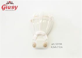 Mongolfiera Calamita In Porcellana Rosa 4,5xh.7 Cm 12*288