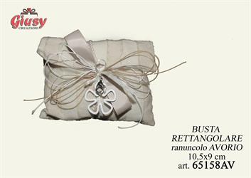 Busta Rettangolare Ranuncolo Avorio 10,5x9 Cm