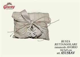 Busta Rettangolare Ranuncolo Avorio 10,5x9 Cm