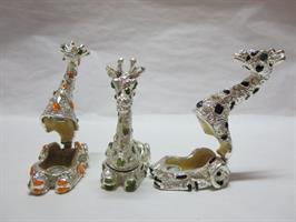 Scatola Giraffa 3 Soggetti Assortiti Cm 5x6 Metallo