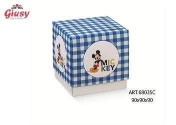 Scatolina Mickey Mouse 9x9x9 Cm Colore Blu 10*200