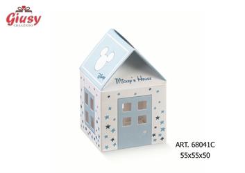 Porta Confetti Casetta Mickey Mouse 5,5x5,5x5,5 Cm Colore Blu E Bianco 10*200