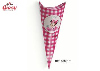 Cono Porta Confetti Minnie Colore Rosa E Bianco 10*200