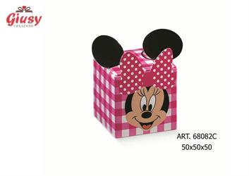 Porta Confetti Cubo Minnie 5x5x5 Cm Colore Rosa 10*200