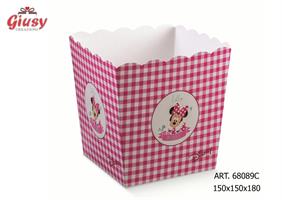 Vaso Grande Minnie 15x15x18 Cm Colore Rosa E Bianco 10*50