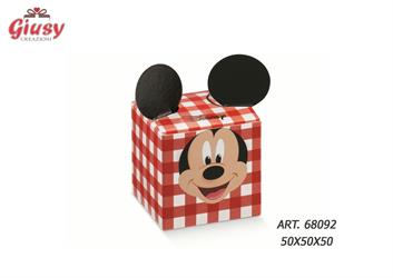 Porta Confetti Cubo Mickey Mouse 5x5x5 Cm Colore Rosso 10*200
