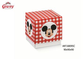 Scatolina Mickey Mouse 9x9x9 Cm Colore Rosso 10*200