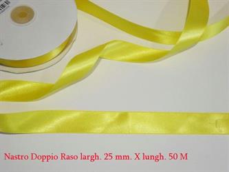 Nastro Doppio Raso Giallo 25Mmx50 Metri