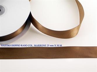 Nastro Doppio Raso Marrone 25Mmx50 Metri