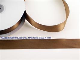 Nastro Doppio Raso Marrone 25Mmx50 Metri