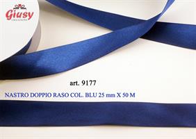 Nastro Doppio Raso Blu 25Mmx50 Metri