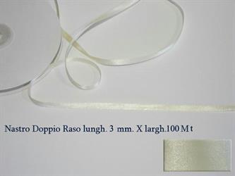Nastro Doppio Raso Panna 3Mmx100 Metri