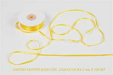 Nastro Doppio Raso Giallo 3Mmx100 Metri