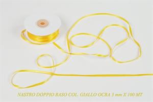 Nastro Doppio Raso Giallo 3Mmx100 Metri