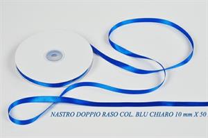 Nastro Doppio Raso Blu Chiaro 10MMx50MT
