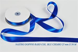 Nastro Doppio Raso Blu Chiaro 25MMx50MT