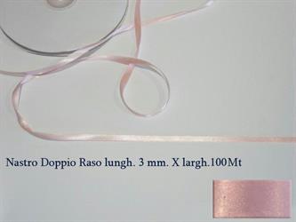 Nastro Doppio Raso Rosa 3MMx100MT