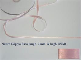 Nastro Doppio Raso Rosa 3MMx100MT