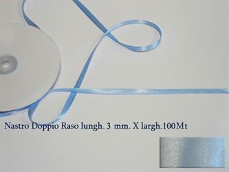 Nastro Doppio Raso Celeste 3MMx100MT