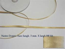 Nastro Doppio Raso Beige 3Mmx100Mt