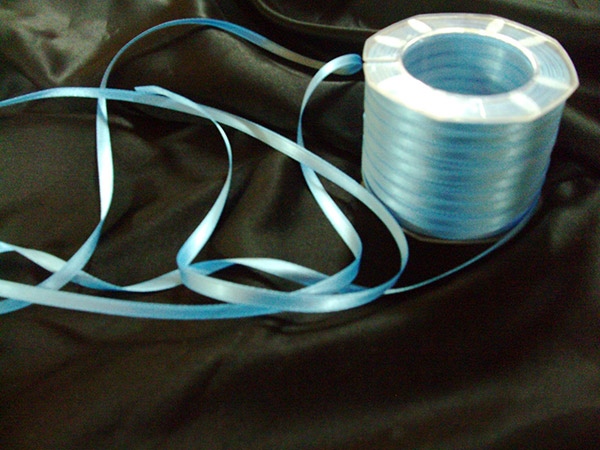 Bobina Nastro Doppio Raso Pois Celeste 10mm X 50m | Nastrino Per Bomboniere, Sacchettini E Segnaposto