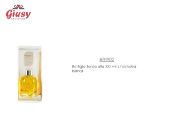 Bottiglia Tonda Alta 100 Ml Con Orchidea Bianca