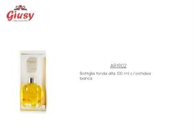 Bottiglia Tonda Alta 100 Ml Con Orchidea Bianca