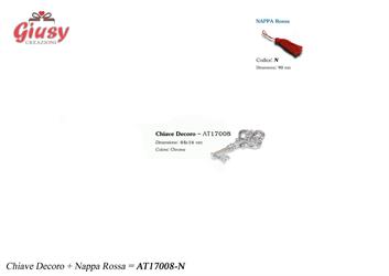 Ciondolo Chiave Decoro Con Nappa Rossa